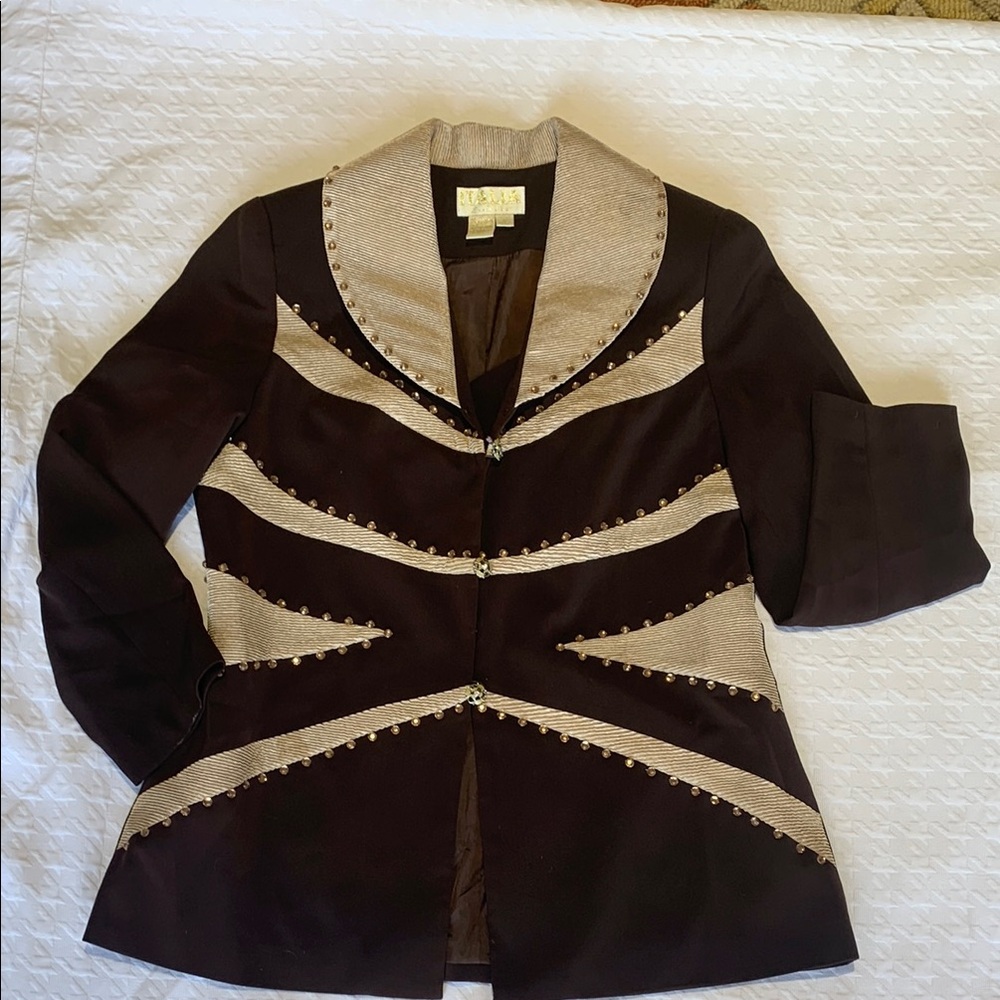 Elegant Brown and Cream Women's Jacket